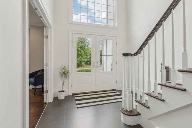 6 Murphy Ct, Blauvelt, NY 10913 - entrance foyer featuring stairway, a high ceiling, and french doors