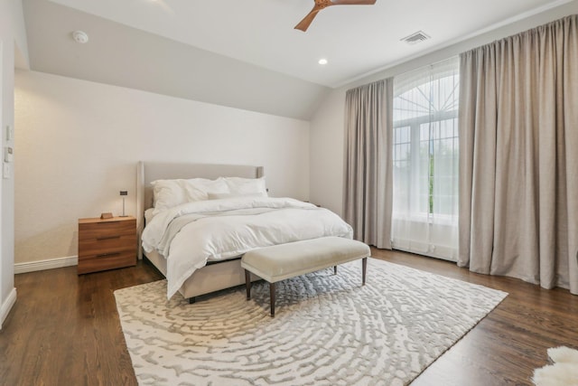 6 Murphy Ct, Blauvelt, NY 10913 - bedroom featuring vaulted ceiling, baseboards, wood finished floors, a ceiling fan, and recessed lighting