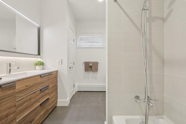 6 Murphy Ct, Blauvelt, NY 10913 - bathroom with shower / washtub combination, tile patterned flooring, vanity, and baseboards
