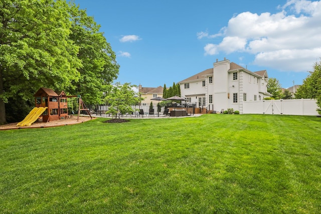 6 Murphy Ct, Blauvelt, NY 10913 - view of yard with a playground, a gate, and a patio