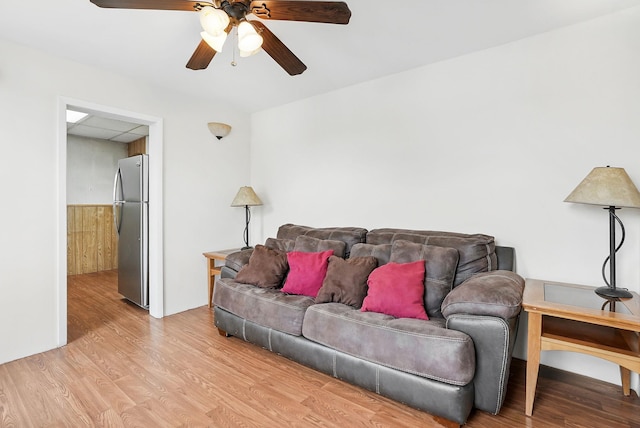 53 Howard St, Mount Vernon, NY 10550 - living room with ceiling fan and light wood-style flooring
