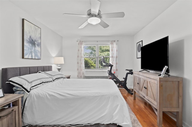 121 N Broadway Unit 22F, White Plains, NY 10603 - bedroom featuring light wood-style flooring and a ceiling fan