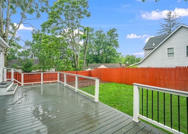 1755 Parmly Rd, Mohegan Lake, NY 10547 - wooden deck with a fenced backyard