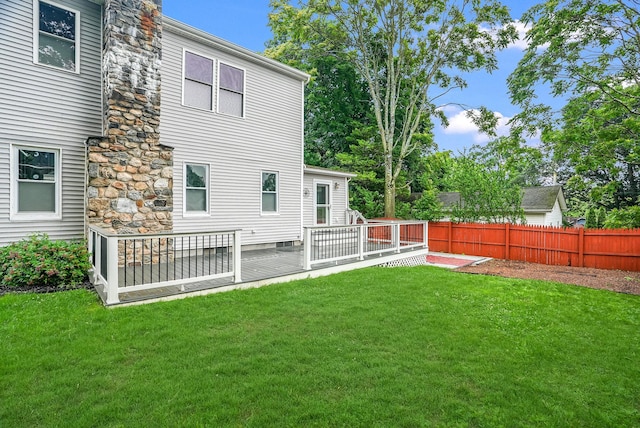 1755 Parmly Rd, Mohegan Lake, NY 10547 - fenced backyard with a wooden deck