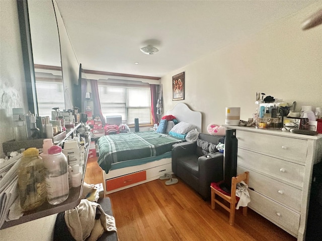 bedroom with wood finished floors