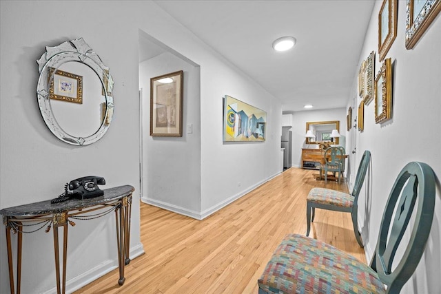 3840 Greystone Ave Unit 4K, Bronx, NY 10463 - hallway featuring light wood finished floors, baseboards, and recessed lighting
