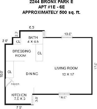 2244 Bronx Park E Unit 1E, Bronx, NY 10467 - property floor plan