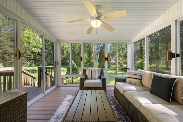8 Anna D Ct, Hopewell Junction, NY 12533 - sunroom / solarium featuring outdoor lounge area and a ceiling fan