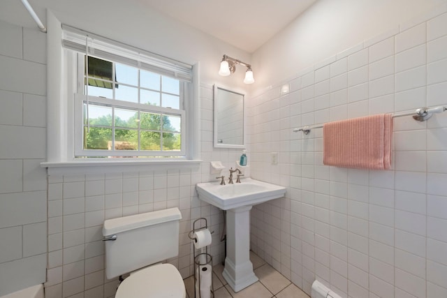 8 Anna D Ct, Hopewell Junction, NY 12533 - bathroom with toilet, tile walls, tile patterned flooring, and a sink