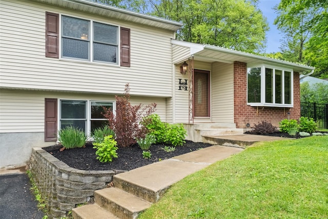 view of split level home