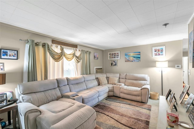 17 Gerhard Rd, Plainview, NY 11803 - carpeted living area with an AC wall unit