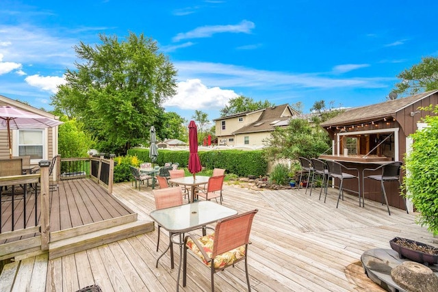 1544 Baldwin Blvd, Bay Shore, NY 11706 - deck featuring outdoor dining area