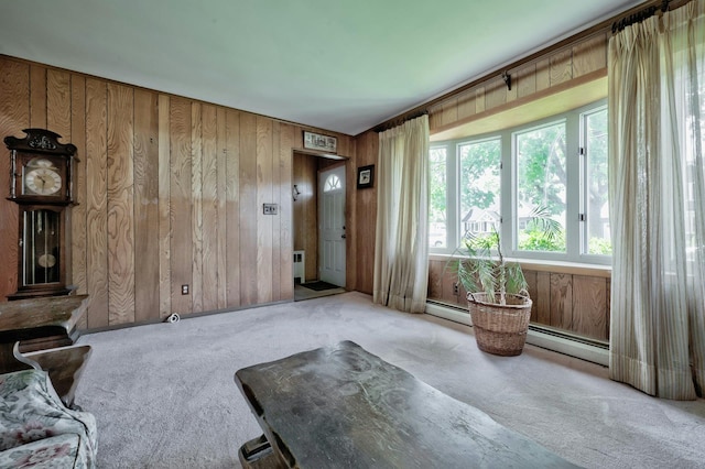 93 Broadway, Massapequa Park, NY 11762 - sitting room with carpet flooring and wood walls