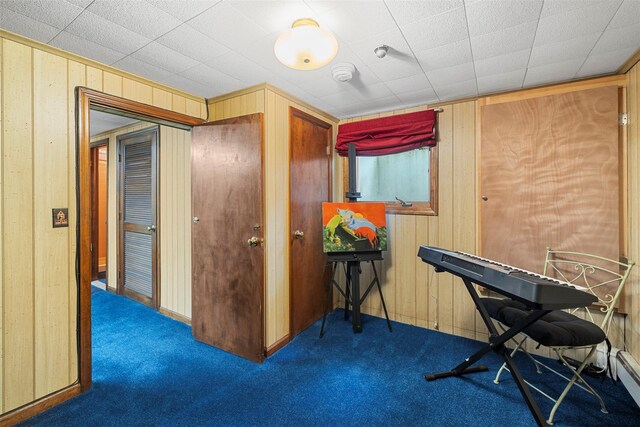 11 Carnelli Ct, Poughkeepsie, NY 12603 - sitting room featuring carpet floors and wood walls