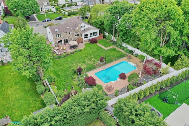 2525 Beverly Rd, Merrick, NY 11566 - view of subject property featuring a pool