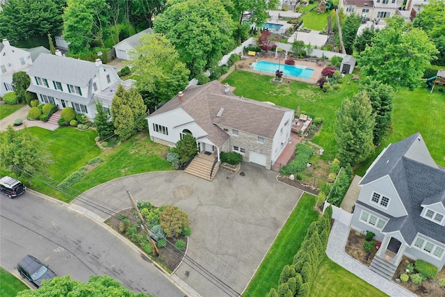 2525 Beverly Rd, Merrick, NY 11566 - aerial view of residential area featuring a pool area