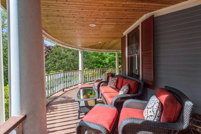 110 Red Spring Ln, Glen Cove, NY 11542 - wooden terrace with an outdoor living space
