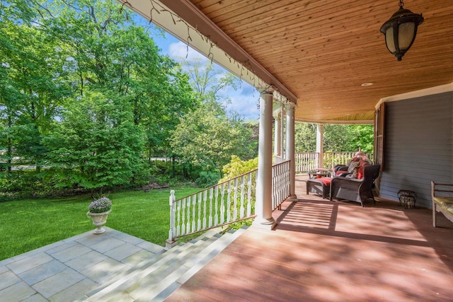 110 Red Spring Ln, Glen Cove, NY 11542 - porch with a yard