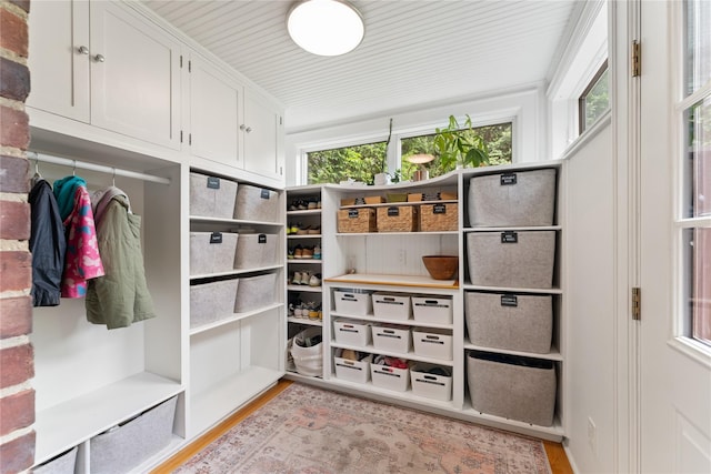 mudroom with light wood-type flooring