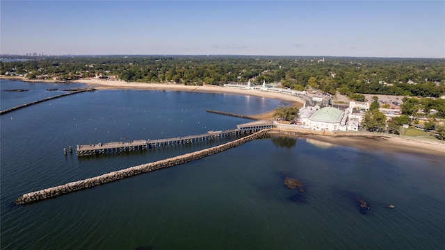 2 Robert Crisfield Pl, Rye, NY 10580 - aerial overview of property's location with a heavily wooded area and a nearby body of water