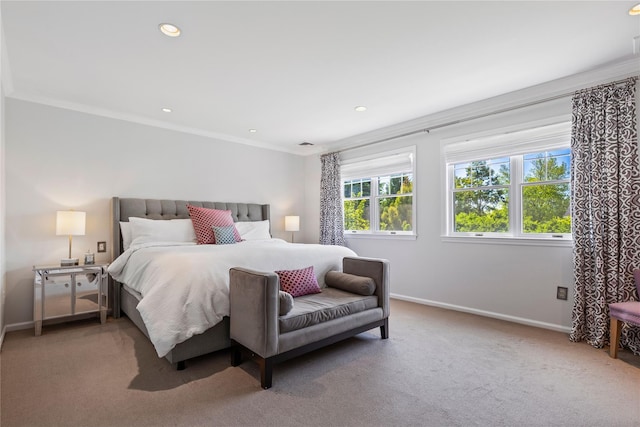 2 Robert Crisfield Pl, Rye, NY 10580 - bedroom featuring baseboards, carpet floors, crown molding, and recessed lighting