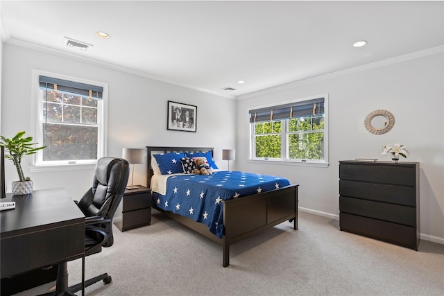 2 Robert Crisfield Pl, Rye, NY 10580 - carpeted bedroom featuring recessed lighting, crown molding, baseboards, and a desk
