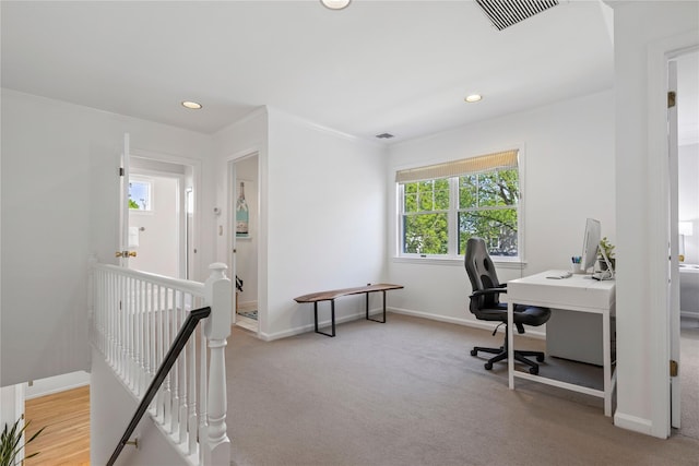 2 Robert Crisfield Pl, Rye, NY 10580 - carpeted office featuring recessed lighting, baseboards, and crown molding