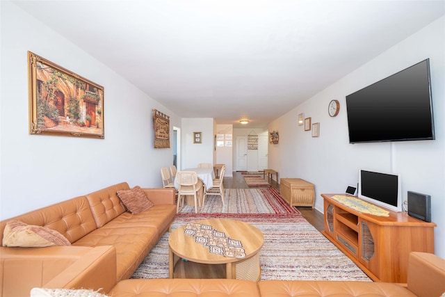 living area featuring wood finished floors