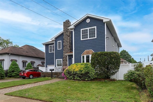 114 Frankel Blvd, Merrick, NY 11566 - traditional home featuring a chimney and stone siding