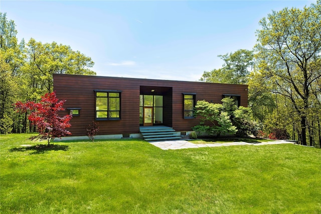 82 Moadock Rd, Millerton, NY 12546 - contemporary home with a front lawn