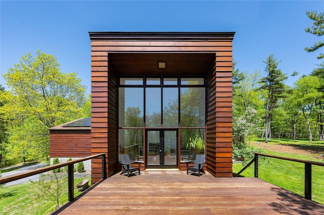 82 Moadock Rd, Millerton, NY 12546 - wooden terrace featuring french doors