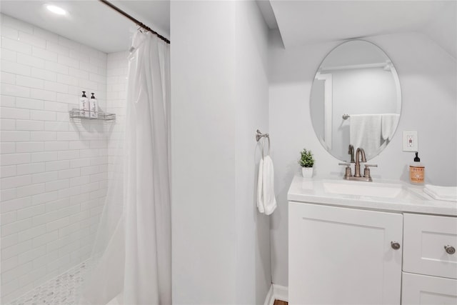 26 Alta Dr, Mount Vernon, NY 10552 - full bathroom with vanity, tiled shower, and recessed lighting