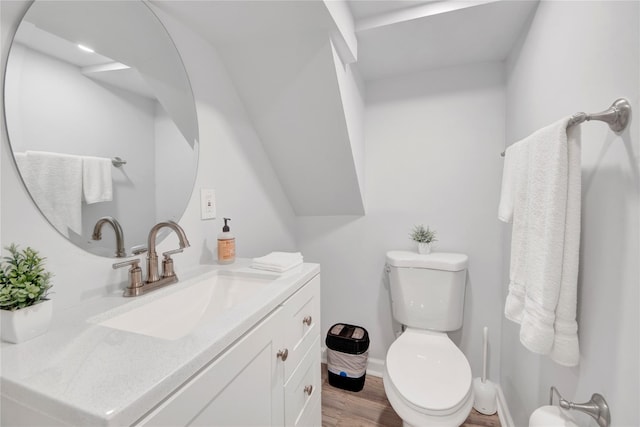 26 Alta Dr, Mount Vernon, NY 10552 - bathroom featuring toilet, vanity, wood finished floors, and baseboards