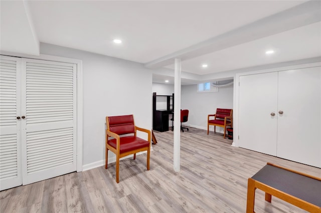 26 Alta Dr, Mount Vernon, NY 10552 - living area with light wood-type flooring, baseboards, and recessed lighting