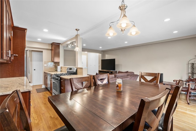 80 E Hartsdale Ave Unit 520, Hartsdale, NY 10530 - dining area with light wood finished floors and recessed lighting