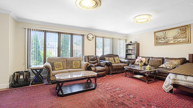 871 Val Park Ave, Valley Stream, NY 11580 - living area with plenty of natural light and crown molding