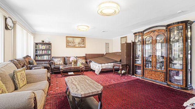 871 Val Park Ave, Valley Stream, NY 11580 - living room featuring ornamental molding and electric panel