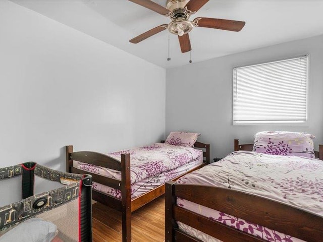 36 Starr Ave, Monticello, NY 12701 - bedroom with wood finished floors and ceiling fan