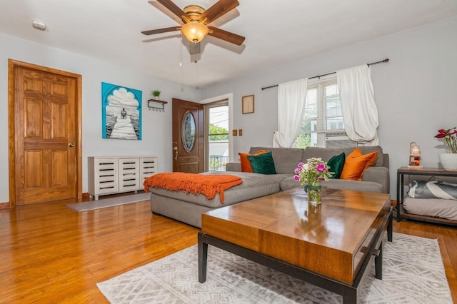 722 Shenandoah Ave, Peekskill, NY 10566 - living area featuring ceiling fan and light wood finished floors