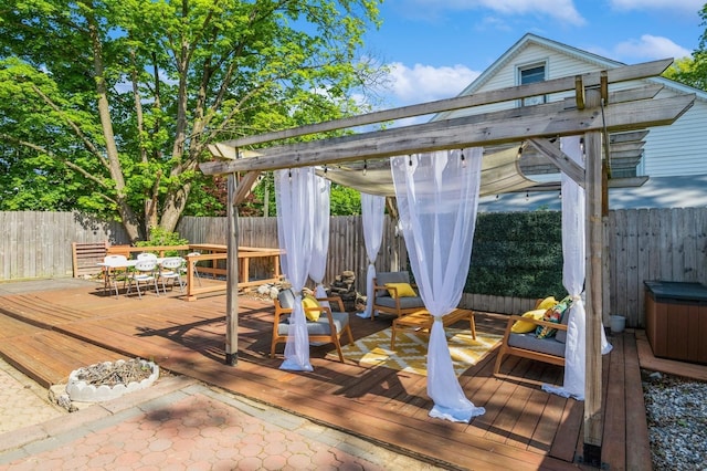 722 Shenandoah Ave, Peekskill, NY 10566 - wooden deck with a fenced backyard and outdoor dining area