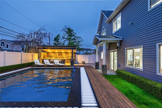 18 Heron Ct, Levittown, NY 11756 - view of pool featuring a fenced backyard, outdoor lounge area, and a deck
