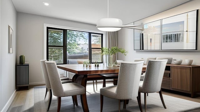 46 S 12th Ave, Mount Vernon, NY 10550 - dining space with baseboards, light wood-style floors, and recessed lighting