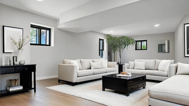 46 S 12th Ave, Mount Vernon, NY 10550 - living area with healthy amount of natural light, wood finished floors, recessed lighting, and baseboards