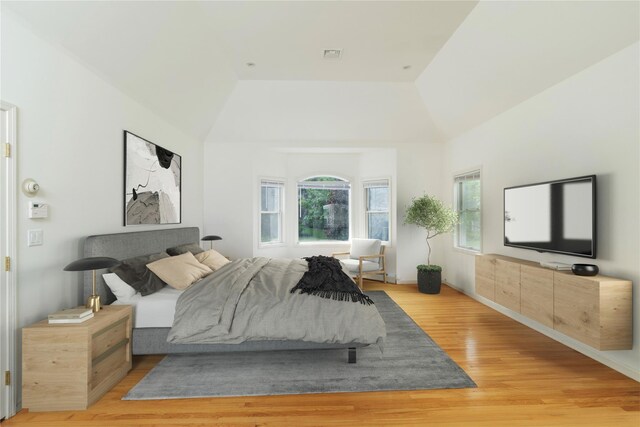 9 Golf Course Dr, Suffern, NY 10901 - bedroom featuring light wood-style flooring and vaulted ceiling
