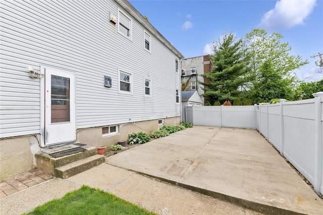 view of patio featuring a fenced backyard