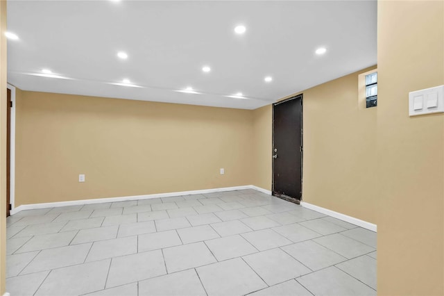 1141 E 213th St, Bronx, NY 10469 - below grade area featuring recessed lighting and baseboards