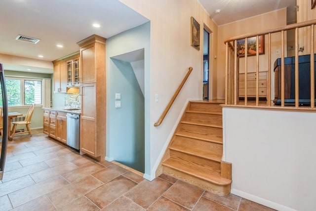 95 Nassau Ave, Plainview, NY 11803 - stairs featuring baseboards and recessed lighting