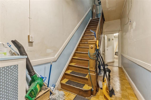 171 Hale Ave, Brooklyn, NY 11208 - stairway featuring baseboards