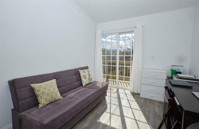 812 Willow Ln, Valley Stream, NY 11580 - office with wood finished floors and vaulted ceiling