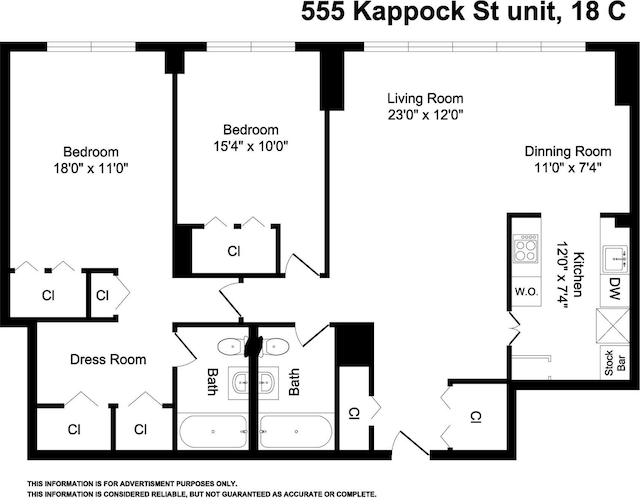555 Kappock St Unit 18C, Bronx, NY 10463 - floor plan / room layout